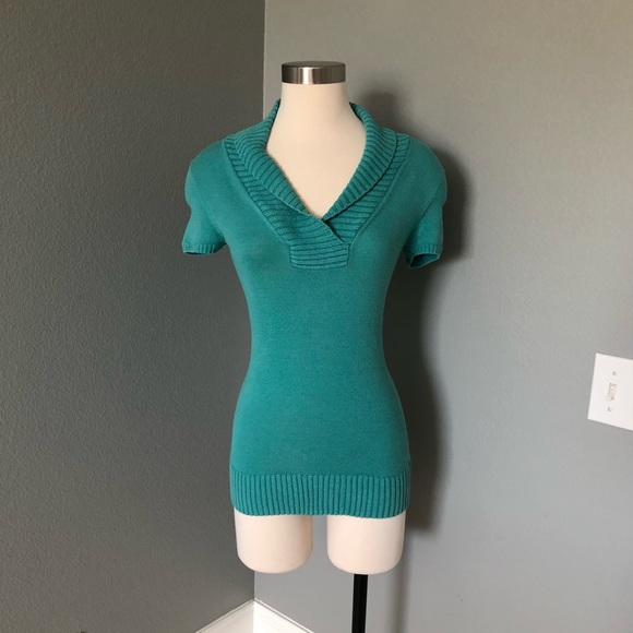 BCBG MaxAzria Cowl V-Neck Knit Sweater Blouse - Picture 4 of 16